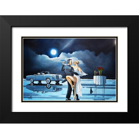 Date Night III Black Modern Wood Framed Art Print with Double Matting by West, Ronald