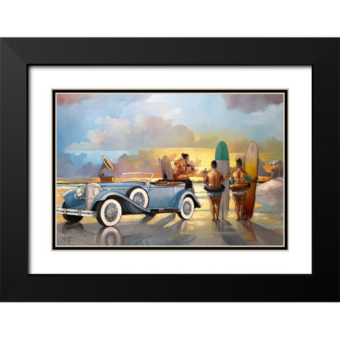 Shubies Black Modern Wood Framed Art Print with Double Matting by West, Ronald