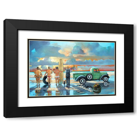 Sundowner Black Modern Wood Framed Art Print with Double Matting by West, Ronald