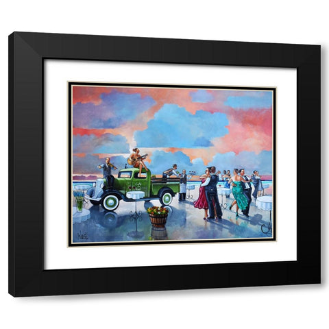 Sundowner II Black Modern Wood Framed Art Print with Double Matting by West, Ronald