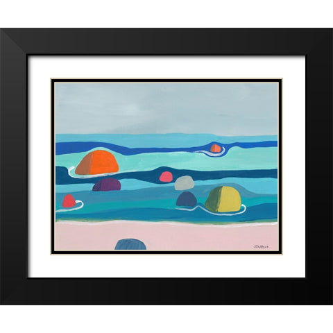 Marine Layers No. 3 Black Modern Wood Framed Art Print with Double Matting by Weiss, Jan