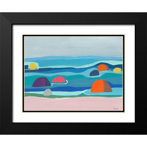 Marine Layers No. 4 Black Modern Wood Framed Art Print with Double Matting by Weiss, Jan