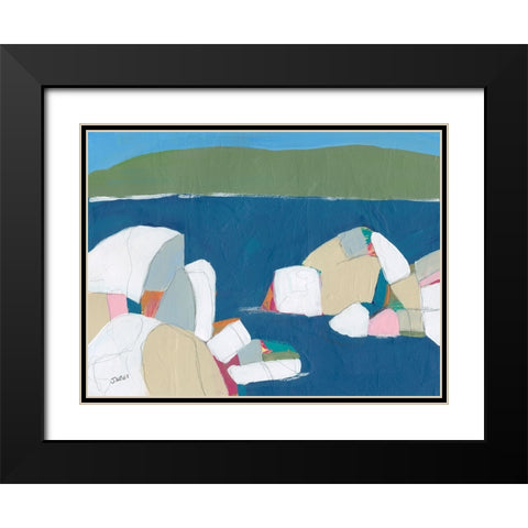 Sand Harbor No. 1 Black Modern Wood Framed Art Print with Double Matting by Weiss, Jan