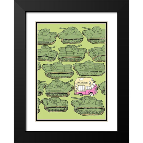 Odd Ones - Ice Cream Black Modern Wood Framed Art Print with Double Matting by Wilson, Duncan