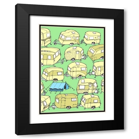 Odd Ones - Tent Black Modern Wood Framed Art Print with Double Matting by Wilson, Duncan