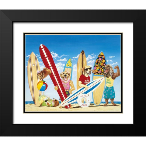 K-9 Surf Club Black Modern Wood Framed Art Print with Double Matting by Westmoreland, Scott