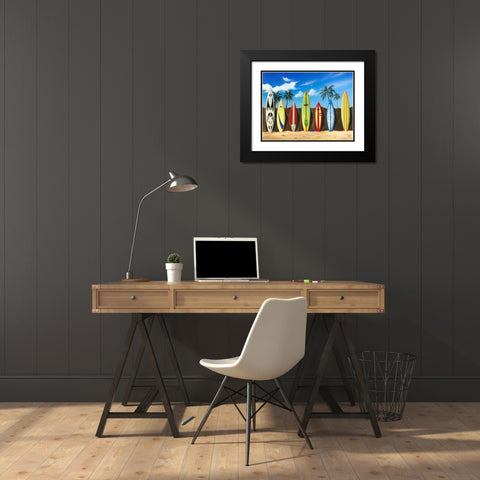 Starting Lineup Black Modern Wood Framed Art Print with Double Matting by Westmoreland, Scott