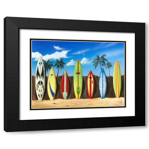 Starting Lineup Black Modern Wood Framed Art Print with Double Matting by Westmoreland, Scott