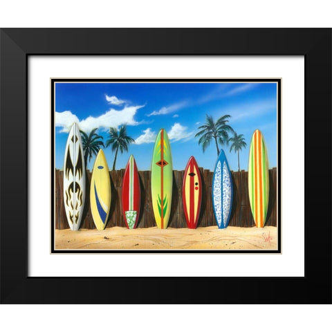 Starting Lineup Black Modern Wood Framed Art Print with Double Matting by Westmoreland, Scott