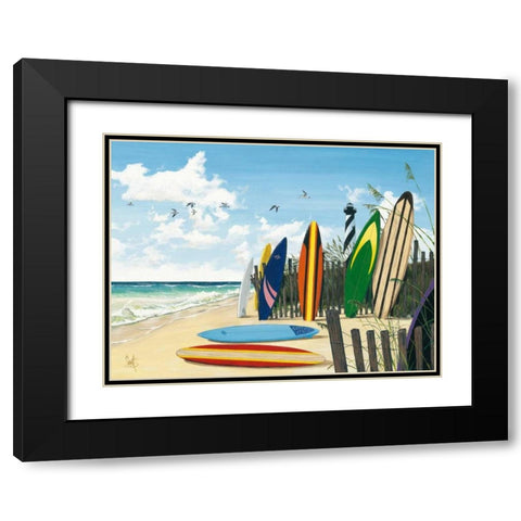 Surf Boards Black Modern Wood Framed Art Print with Double Matting by Westmoreland, Scott