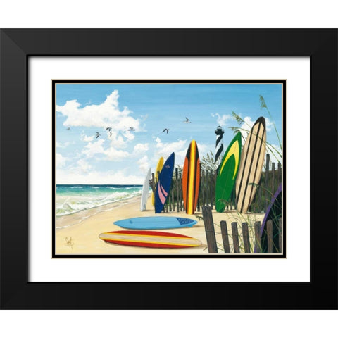 Surf Boards Black Modern Wood Framed Art Print with Double Matting by Westmoreland, Scott