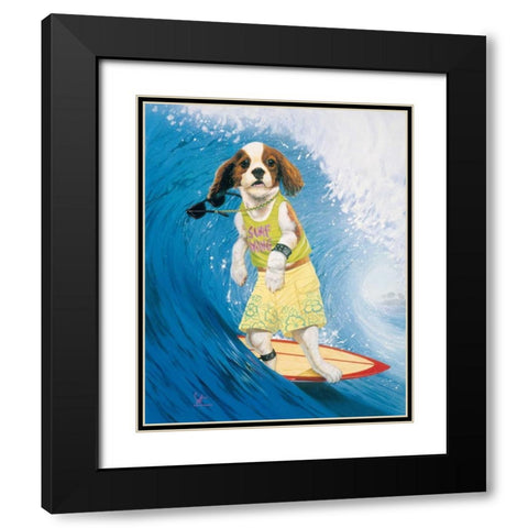 Surf Dawg Black Modern Wood Framed Art Print with Double Matting by Westmoreland, Scott