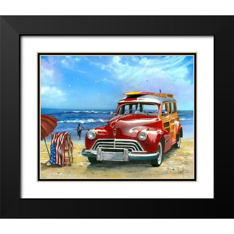 Surfinâ€™ USA Black Modern Wood Framed Art Print with Double Matting by Westmoreland, Scott