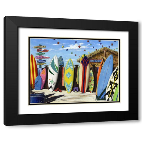 Surf Shack Black Modern Wood Framed Art Print with Double Matting by Westmoreland, Scott
