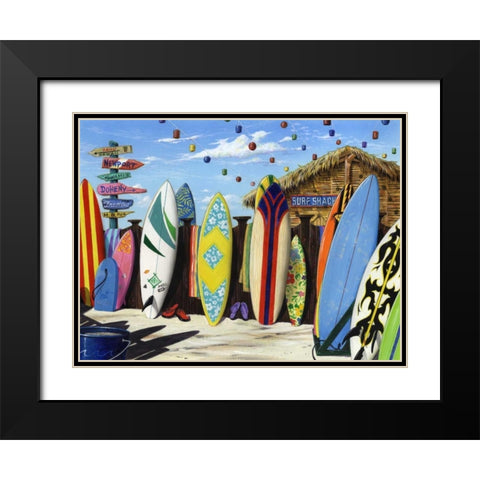 Surf Shack Black Modern Wood Framed Art Print with Double Matting by Westmoreland, Scott
