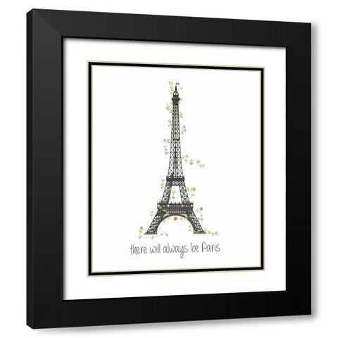 There Will Always Be Paris Black Modern Wood Framed Art Print with Double Matting by Weiss, Jan