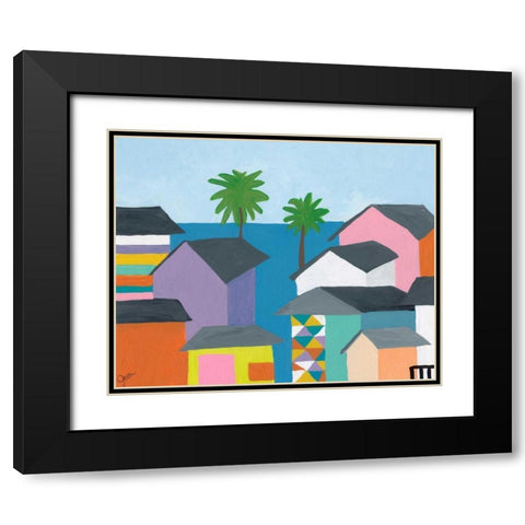 Beachfront Property 2 Black Modern Wood Framed Art Print with Double Matting by Weiss, Jan