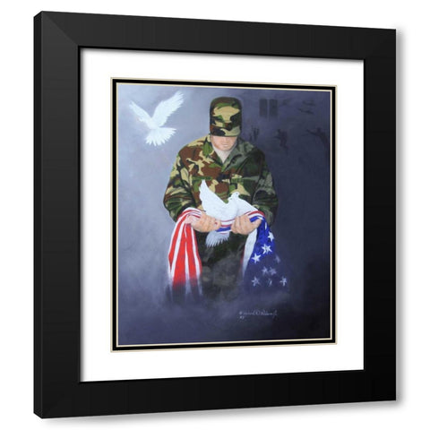 A Prayer for Peace Black Modern Wood Framed Art Print with Double Matting by Wilson, Richard