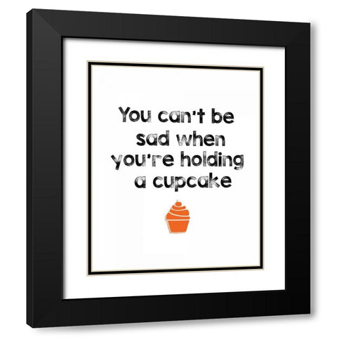 Cupcake Black Modern Wood Framed Art Print with Double Matting by Weiss, Jan