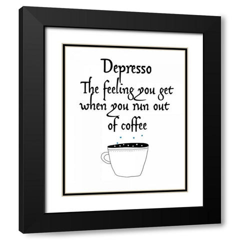Depresso Black Modern Wood Framed Art Print with Double Matting by Weiss, Jan