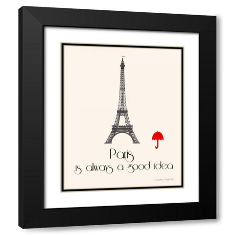 Paris Black Modern Wood Framed Art Print with Double Matting by Weiss, Jan