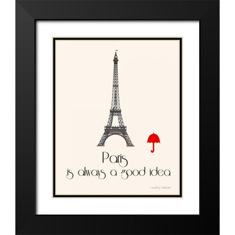 Paris Black Modern Wood Framed Art Print with Double Matting by Weiss, Jan