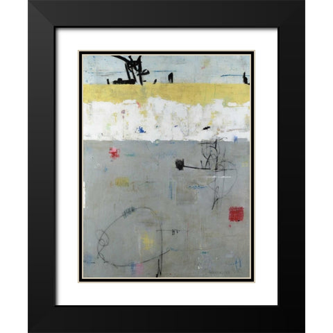 Borderline Black Modern Wood Framed Art Print with Double Matting by Weaverling, Julie