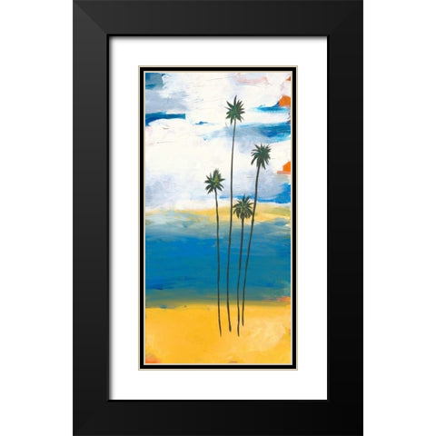 Four Palms Black Modern Wood Framed Art Print with Double Matting by Weiss, Jan