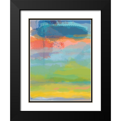 Coral Sky Black Modern Wood Framed Art Print with Double Matting by Weiss, Jan