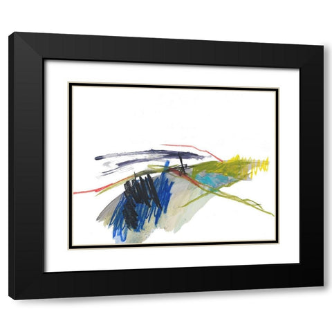 Abstract Landscape No. 8 Black Modern Wood Framed Art Print with Double Matting by Weiss, Jan