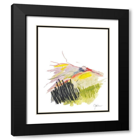 Abstract Landscape No. 12 Black Modern Wood Framed Art Print with Double Matting by Weiss, Jan