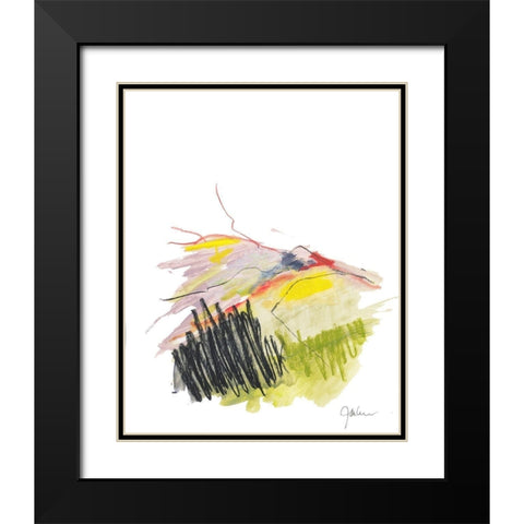 Abstract Landscape No. 12 Black Modern Wood Framed Art Print with Double Matting by Weiss, Jan