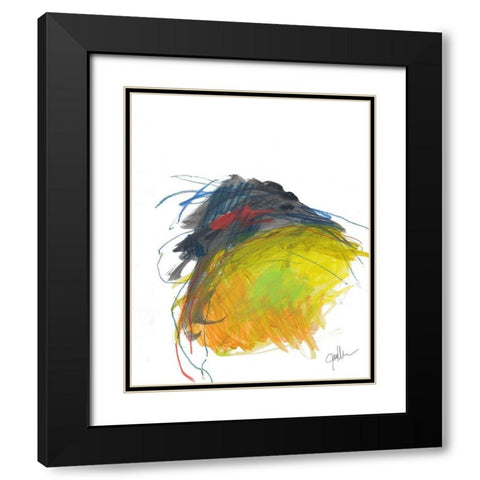 Abstract Landscape No. 15 Black Modern Wood Framed Art Print with Double Matting by Weiss, Jan