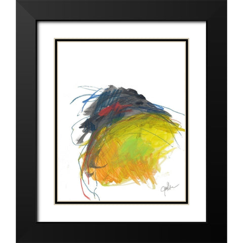 Abstract Landscape No. 15 Black Modern Wood Framed Art Print with Double Matting by Weiss, Jan