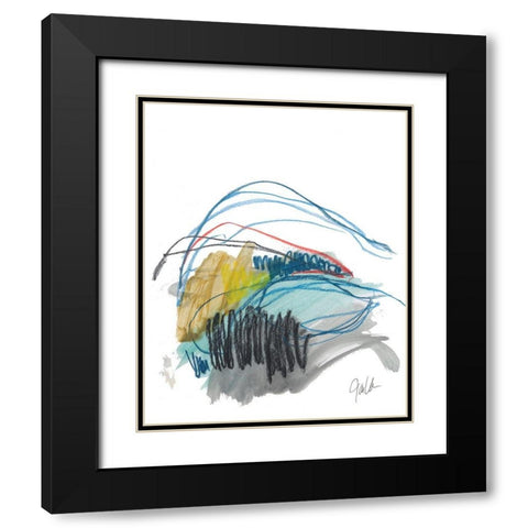 Abstract Landscape No. 19 Black Modern Wood Framed Art Print with Double Matting by Weiss, Jan