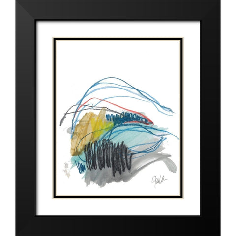 Abstract Landscape No. 19 Black Modern Wood Framed Art Print with Double Matting by Weiss, Jan