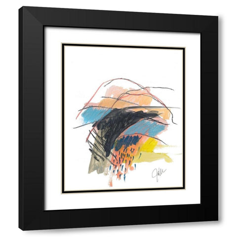 Abstract Landscape No. 29 Black Modern Wood Framed Art Print with Double Matting by Weiss, Jan
