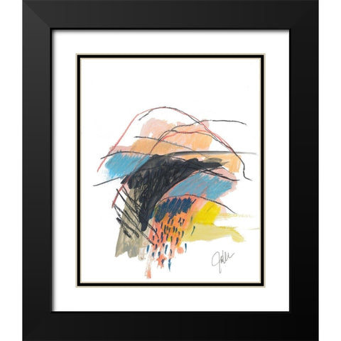 Abstract Landscape No. 29 Black Modern Wood Framed Art Print with Double Matting by Weiss, Jan
