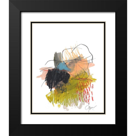 Abstract Landscape No. 30 Black Modern Wood Framed Art Print with Double Matting by Weiss, Jan