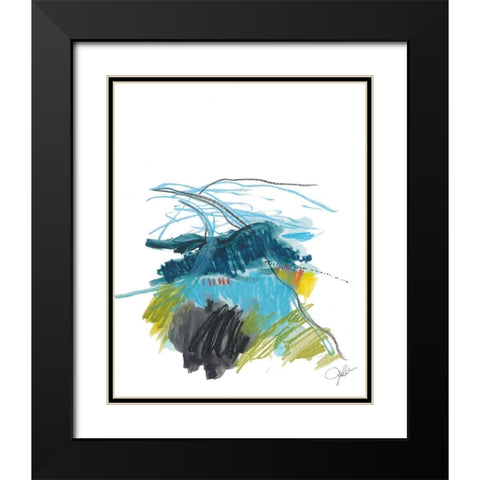 Abstract Landscape No. 33 Black Modern Wood Framed Art Print with Double Matting by Weiss, Jan
