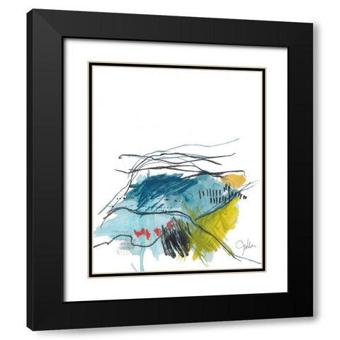 Abstract Landscape No. 35 Black Modern Wood Framed Art Print with Double Matting by Weiss, Jan