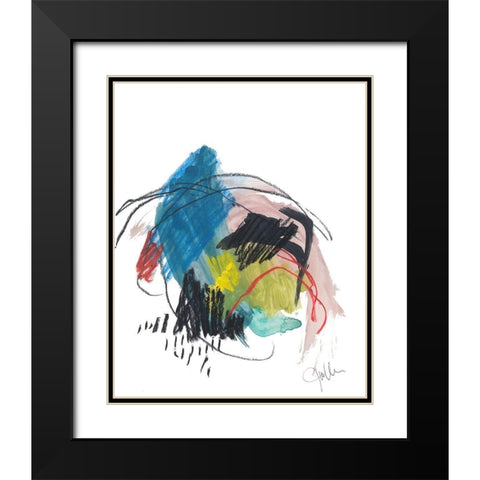 Abstract Landscape No. 36 Black Modern Wood Framed Art Print with Double Matting by Weiss, Jan