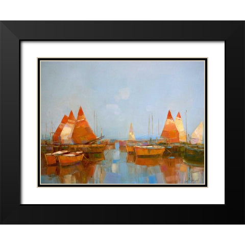 Gateway Harbor Park Black Modern Wood Framed Art Print with Double Matting by Yeremyan, Vahe