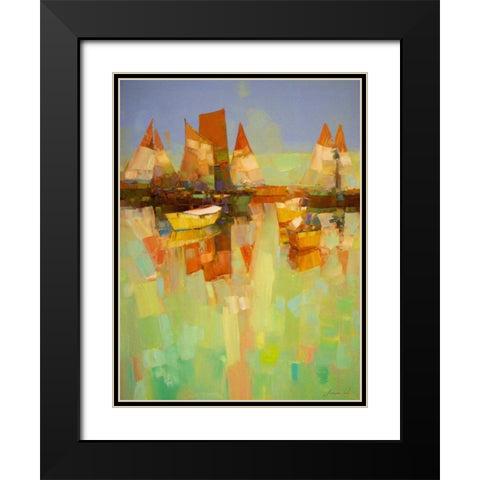 Harbor Black Modern Wood Framed Art Print with Double Matting by Yeremyan, Vahe