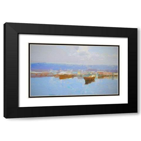 Harbor Black Modern Wood Framed Art Print with Double Matting by Yeremyan, Vahe
