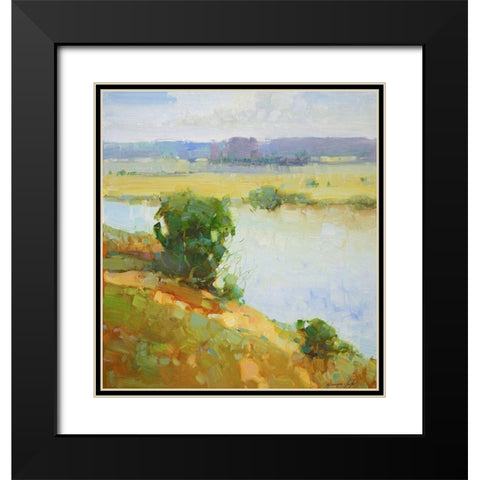Riverside Black Modern Wood Framed Art Print with Double Matting by Yeremyan, Vahe