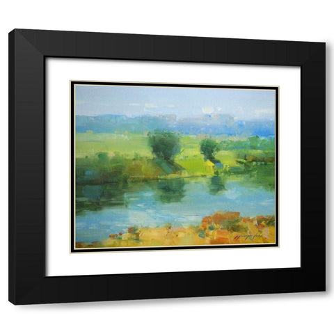 Summer Lake Black Modern Wood Framed Art Print with Double Matting by Yeremyan, Vahe