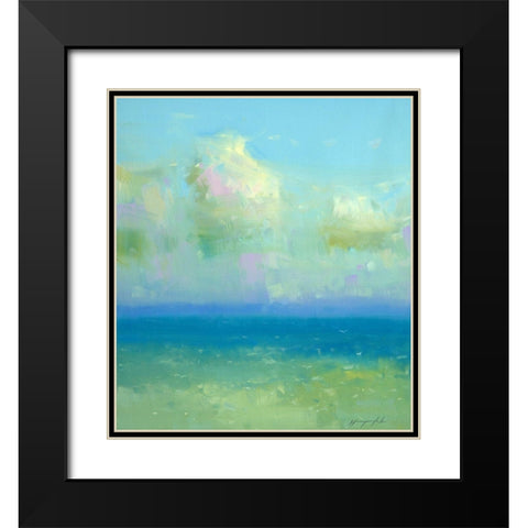 Turquoise Ocean Black Modern Wood Framed Art Print with Double Matting by Yeremyan, Vahe