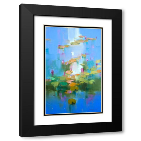 Waterlilies Black Modern Wood Framed Art Print with Double Matting by Yeremyan, Vahe