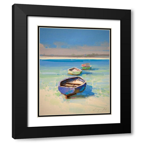 Caribbean Shore Black Modern Wood Framed Art Print with Double Matting by Yeremyan, Vahe